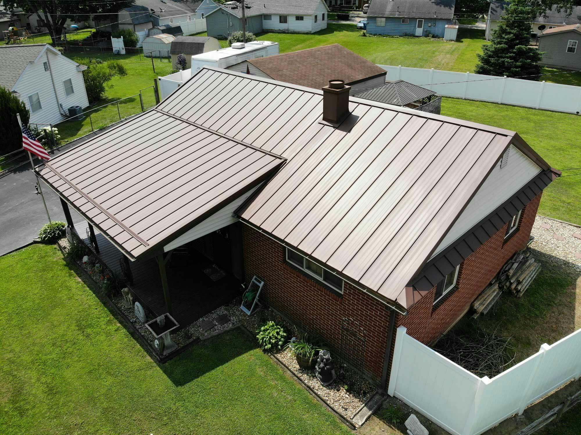 Brown steel roof